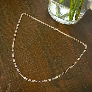 Sarah Elise 14k Rose Gold Cuban Necklace with bezel Diamonds, 18.5”